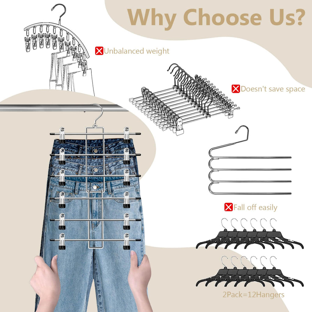 Yelthorvyn Pants Hangers with Clips