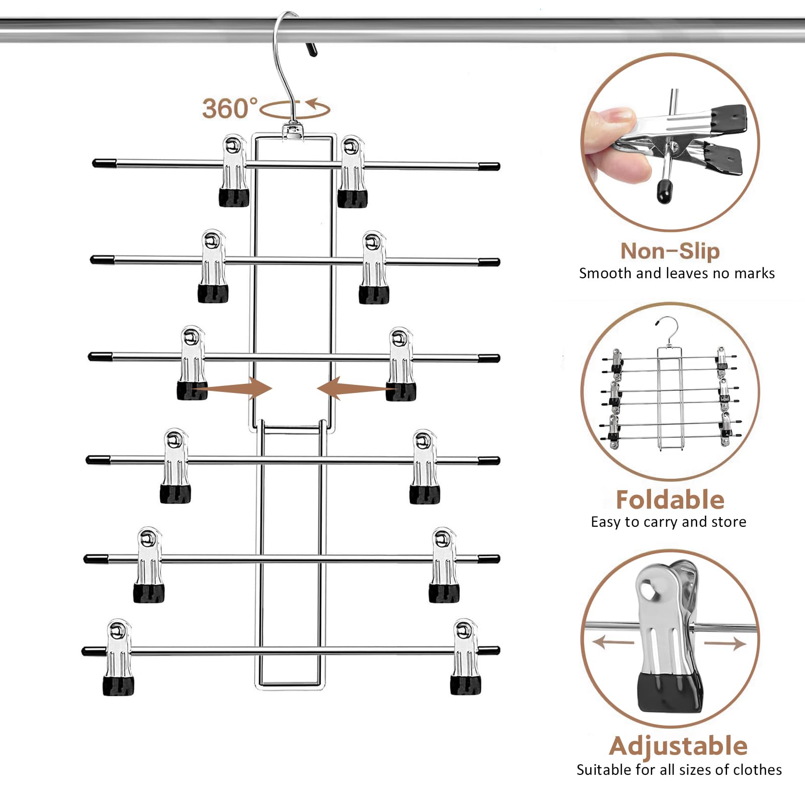 Yelthorvyn Pants Hangers with Clips