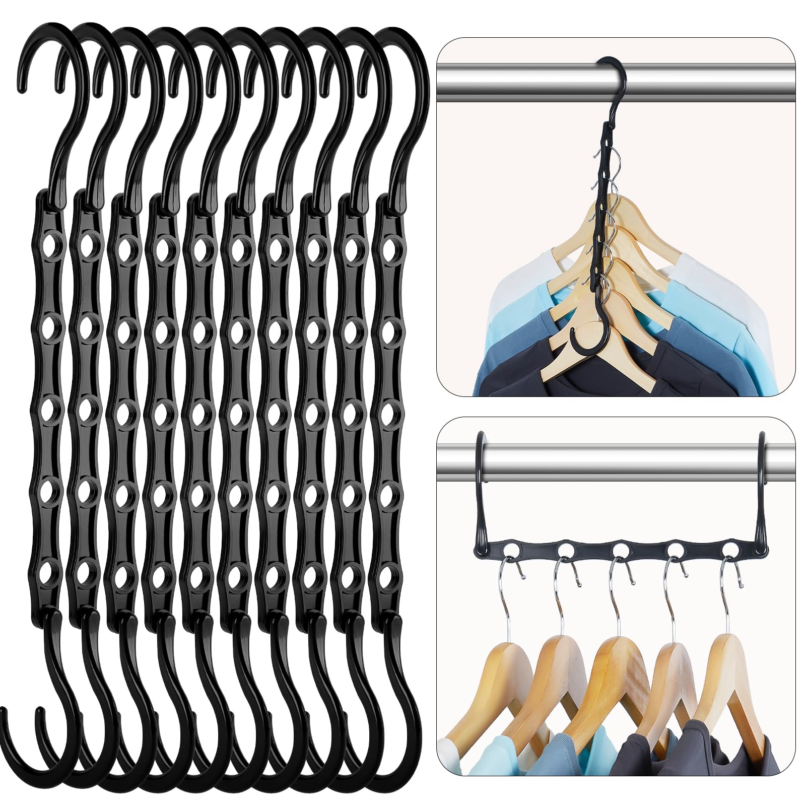Yelthorvyn Space Saving Hangers Black